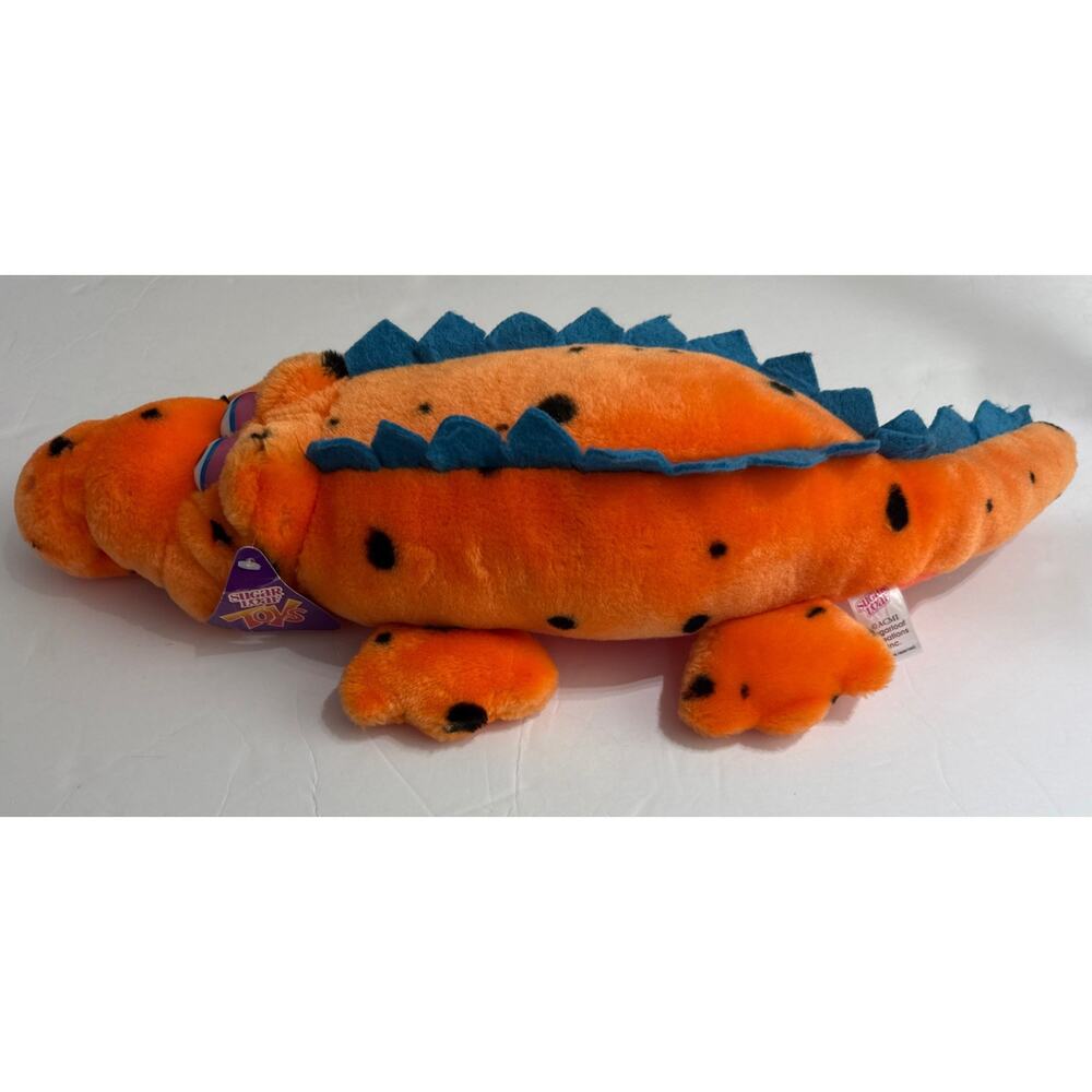Vtg Suagar Loaf Orange Alligator Plush 21” Long Plastic 3D Eyes W/tags - Picture 9 of 12